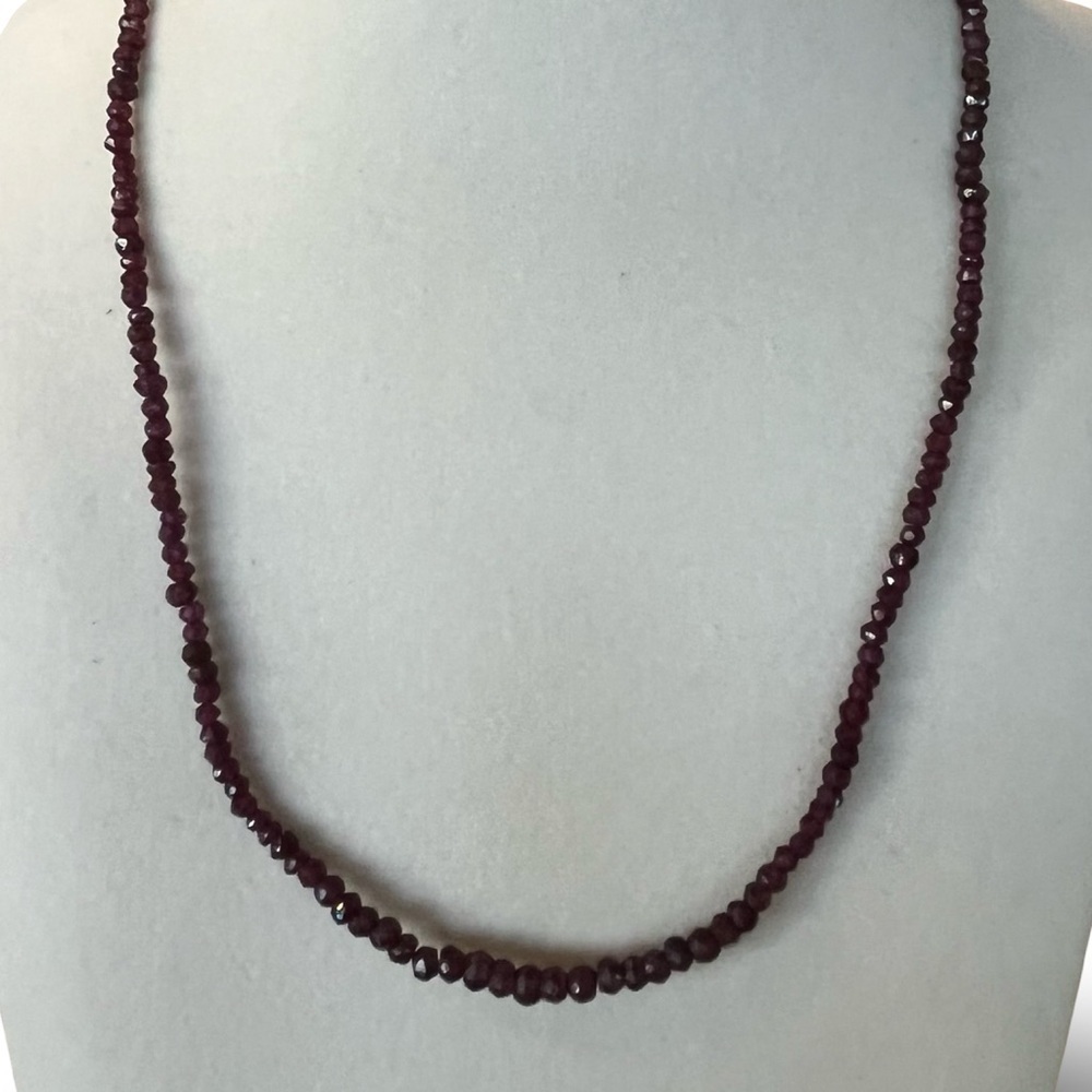 Burgundy Crustal Beaded Necklace